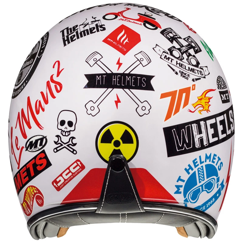Budget ⭐ Custom Mt Helmets Le Mans 2 Sv Anarchy A0 White 🔔 - Image 3