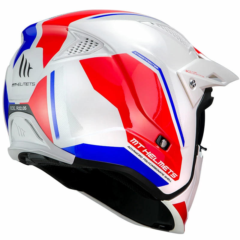 New ✔️ Removable Chin Mt Helmets Streetfighter Sv Twin B7 Pearl White 🔔 - Image 3